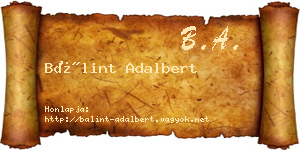 Bálint Adalbert névjegykártya